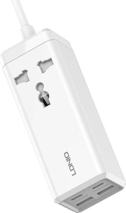 Actual product image Ldnio Power strip with 1 AC socket, 2x USB, 2x USB-C SC1418, EU/US, (white)