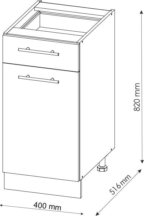 Produktbild Vicco Küchenunterschrank Fame-Line (40 x 51.5 x 81.5 cm)