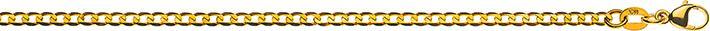 Natsumi Schmuck Armschmuck Gelbgold 18K/750 Panzer extraflach diamantiert 2.4mm 19cm (19 cm, 750/18 K Gelbgold)