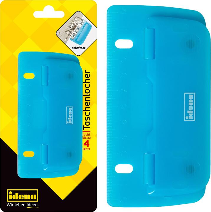 Produktbild Idena Taschenlocher blau bis 4 Blatt