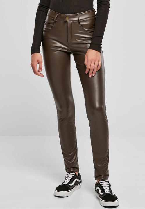 Actual product image Urban Classics Ladies Mid Waist Synthetic Leather Pants (28)