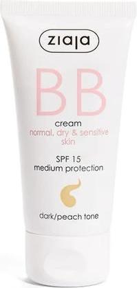 Actual product image Ziaja BB Cream for Normal, Dry, and Sensitive Skin - Dark/Peach Tone 50ml (Dark peach colour)