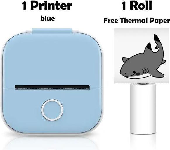 Productafbeelding Phomemo Draagbare mini imprimante Bluetooth voor telefoon T02 + 1 thermische kabel (Zwart-wit)