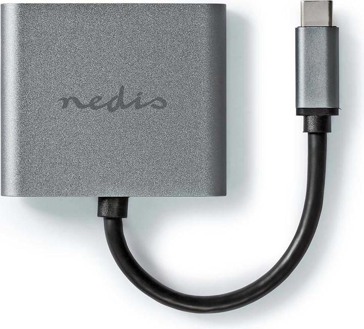 Productafbeelding Nedis USB Multi-Port Adapter | USB 3.2 Gen 1 | USB-C™ Stekker | 2x HDMI™ | 0,10 m | Rond | Vernikkeld (USB Type-C, 10 cm)