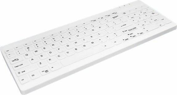 Image du produit Active Key Clavier compact hygiénique Ultraflat avec NumPad entièrement étanche USB blanc MAC (DE, Filaire)