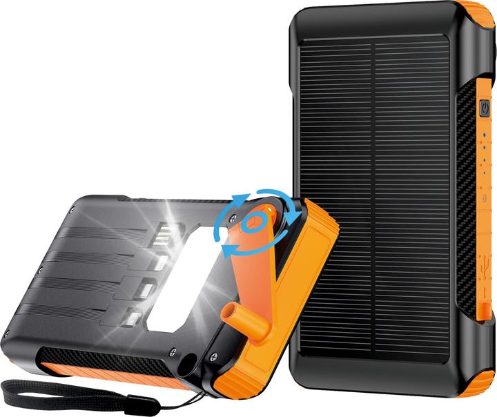 Produktbild 2GO Notfall-Powerbank 10000mAh Solar-& Handkurbel-Aufla. (10000 mAh, 12 Wh)