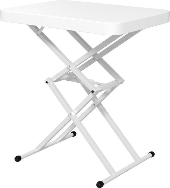 Image du produit Swisshandel24 Beistelltisch Gartentisch höhenverstellbar, Kunststoff, bis 50kg belastbar, 65x45x70H cmWeiss