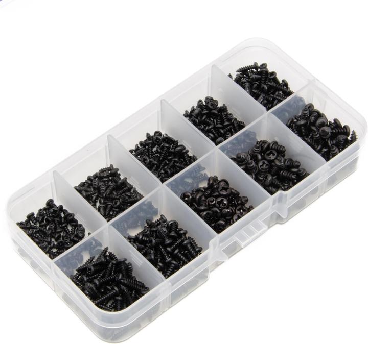 Image du produit Purecrea 600pcs Vis à tôle brunies M2/M2.3/M2.6/M3