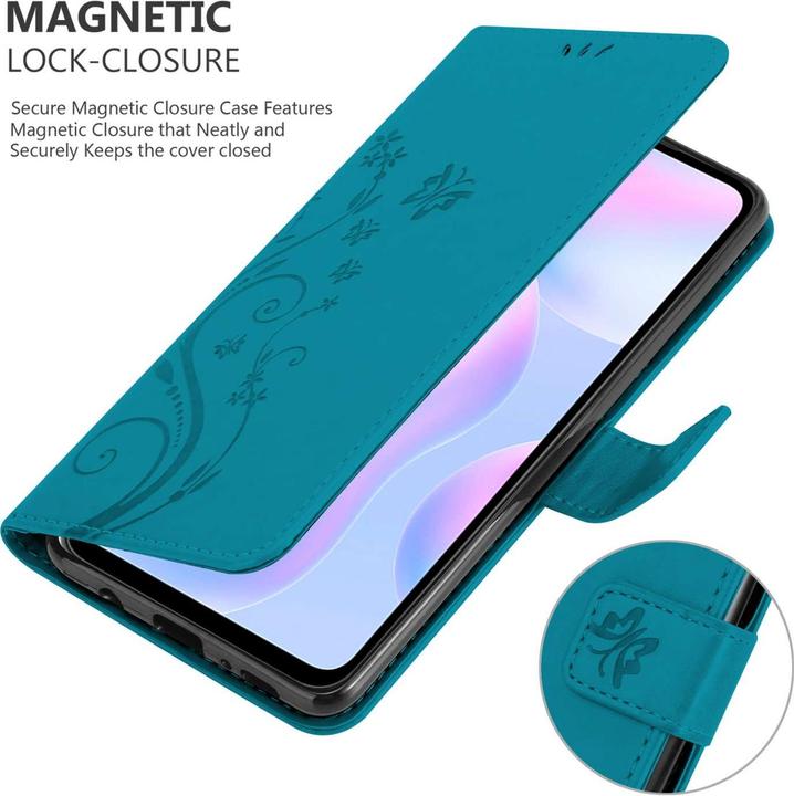 Produktbild Cadorabo Hülle für Xiaomi RedMi 9A / RedMi 9AT mit Blumen Muster (Xiaomi Redmi 9A, Xiaomi Redmi 9AT)