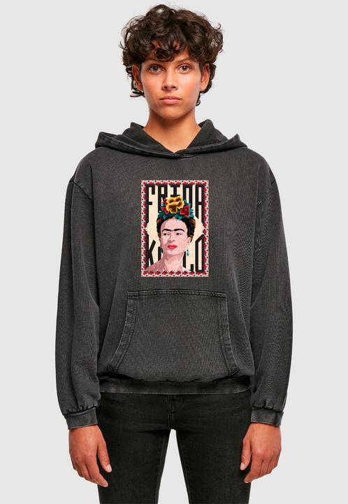 Immagine prodotto Merchcode Donna Frida Kahlo - Felpa con cappuccio oversize con lavaggio acido Frame one - 178005 (XL)