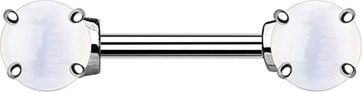 Produktbild Star Piercing Barbell mit zwei Opalite Kugeln (Messing, Chirurgenstahl 316L)