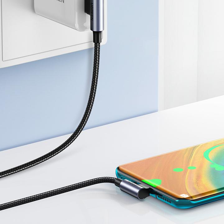 Actual product image Ugreen USB-C to USB-A 2.0 Angled Cable US176, 3A, 3m (Black) (3 m, USB 2.0)