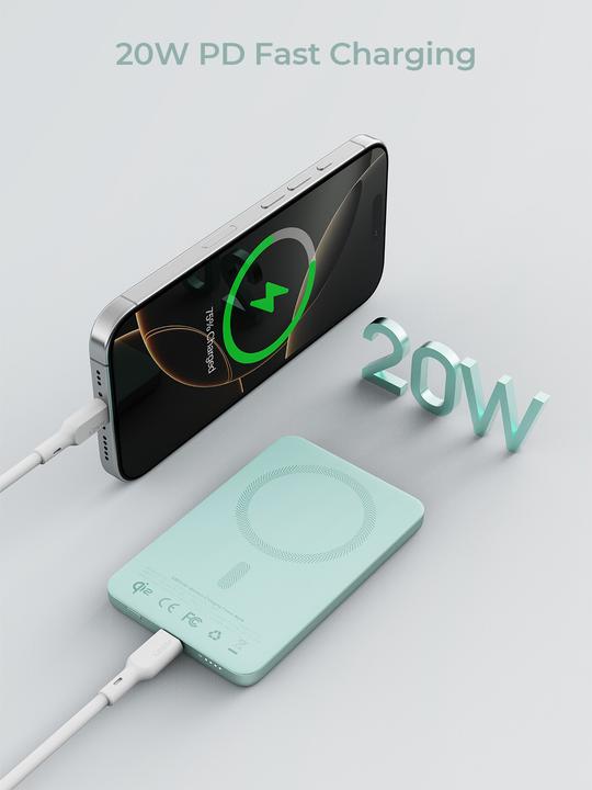 Immagine prodotto Aukey MAG FUSION SLIM - Powerbank (5000 mAh, 18 W, 18 Wh)