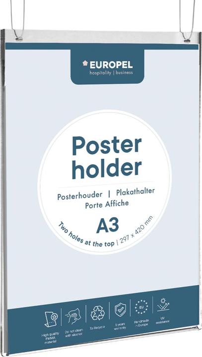 Immagine prodotto Europel Porta poster, DIN A3 verticale, trasparente (A3)