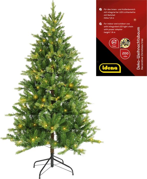Immagine prodotto Idena Albero di Natale con LED 8h timer 180cm (180 cm)