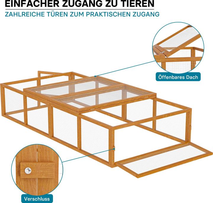 Image du produit Wiltec Clapier à lapin XXL Cage pour Petits animaux avec Enclos Parc Rongeurs Élevage Basse-cour Ferme
