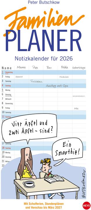 Actual product image Heye Familienplaner (21 x 45 cm, Hardcover, German)