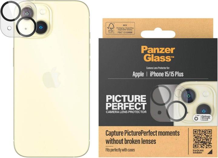 PanzerGlass PicturePerfect Camera Lens Protector (1 Stück, Apple iPhone 15, Apple iPhone 15 Plus)