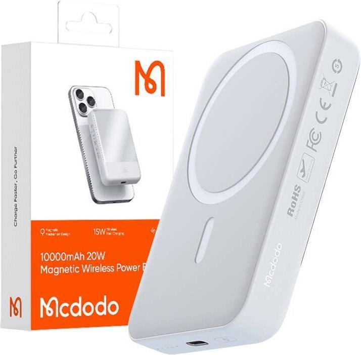 Actual product image Mcdodo MC-4260 Magnetic Power Bank 10000mAh, 20W (white) (10000 mAh, 15 W)