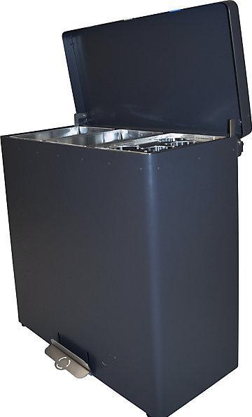 Produktbild ReinigungsBerater Mülltrennsystem RecycloKick 3 Mülltrenner 3 x 34 L graphit mit drei Inneneimern, feuerfest, mit rob (102 l)