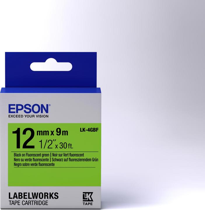 Actual product image Epson Label Cassette Lk-4gbf (1.20 cm, Black)