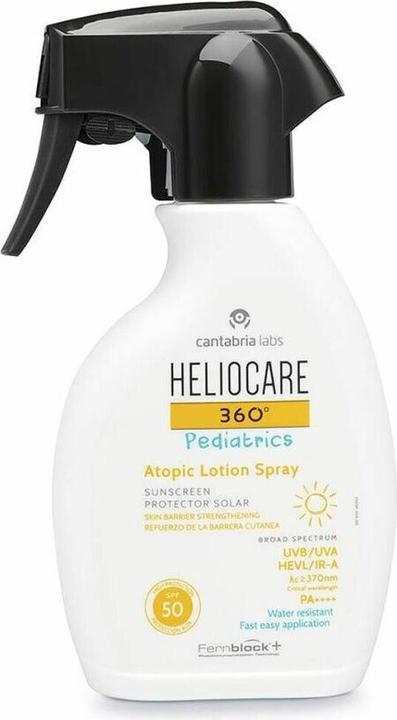 Actual product image Heliocare Baby suntan lotion spray for sensitive and atopic skin SPF 50 360Â° (Atopic Lotion Spray (Sun spray, SPF 50, 250 ml)