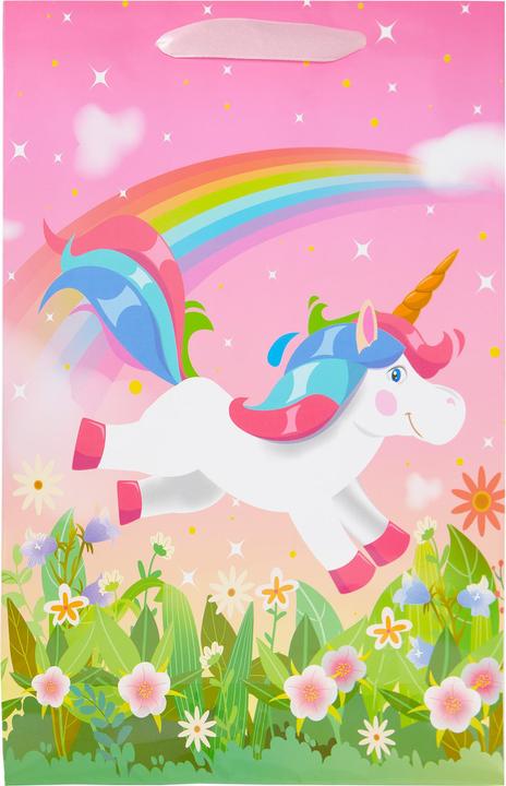 Produktbild Idena Geschenktasche Kinder Motiv Einhorn mehrfarbig 25x34x9cm (Geschenktüte)