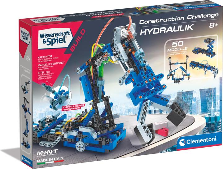 Produktbild Clementoni Construction Challenge - Hydraulik, Bausatz für einen hydraulischen Arm, Mechanik & Techn