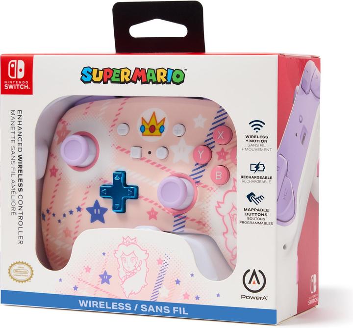 Image du produit PowerA Enhanced Wireless Controller Princess Peach Plaid (Switch OLED, Switch Lite, Switch)