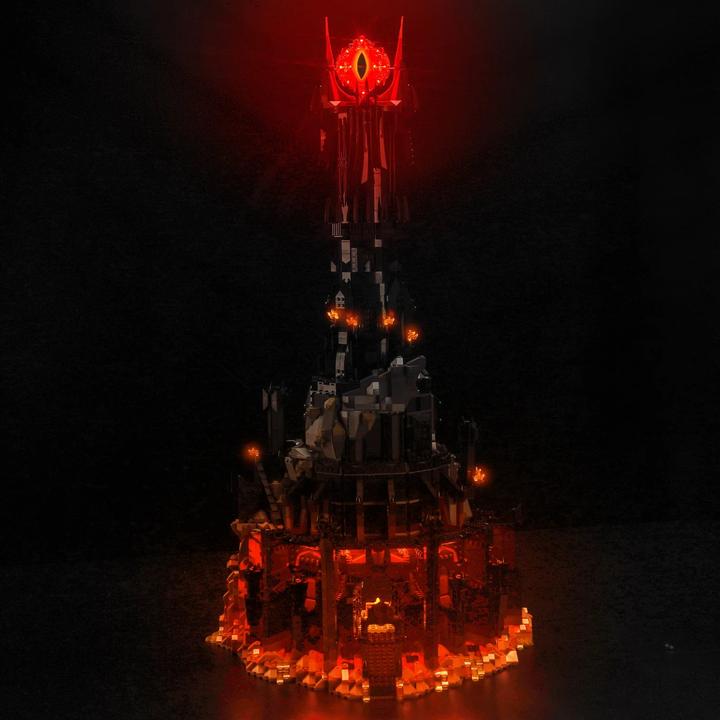 BrickBling Set de lumière LED pour LEGO Le Seigneur des Anneaux : Barad-dûr (10333) incl. télécommande