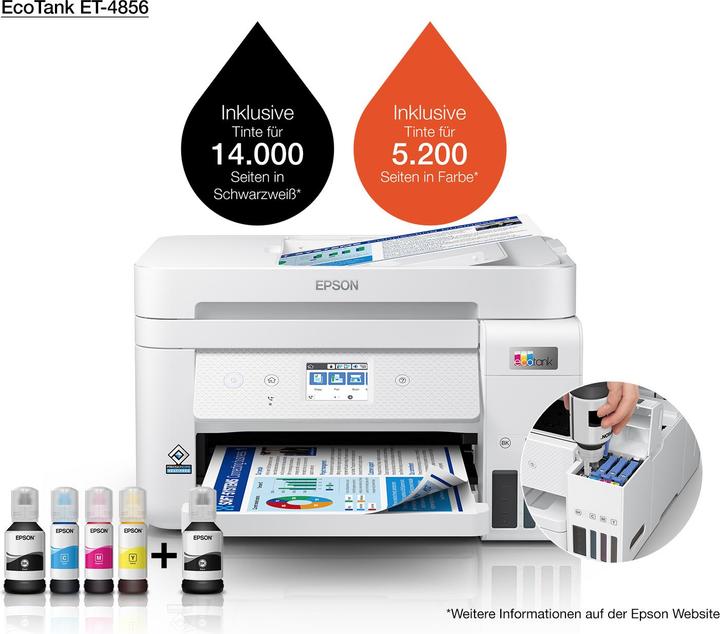 Image du produit Epson EcoTank ET-4856 (Réservoir d'encre, Couleur)