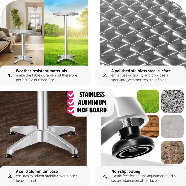 Image du produit tectake Tables de bistrot (Ø 60 x 110 cm)