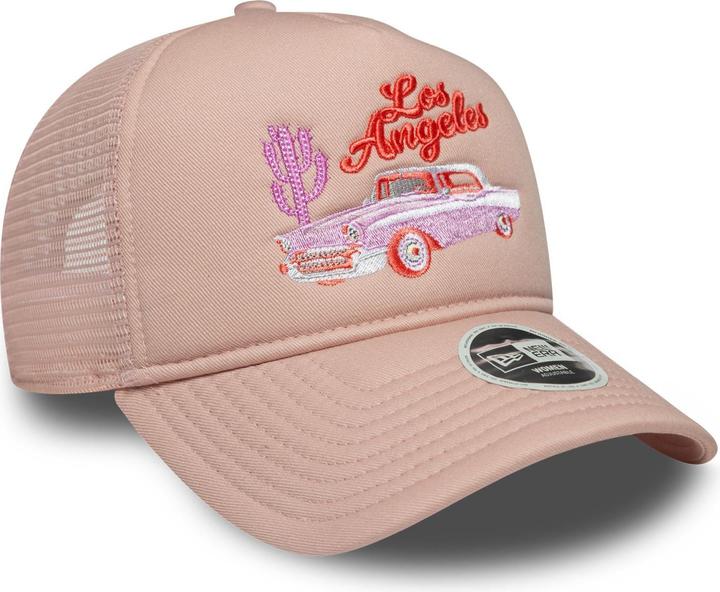 Actual product image New Era Damen A-Frame Trucker Cap Western Los Angeles Rosa