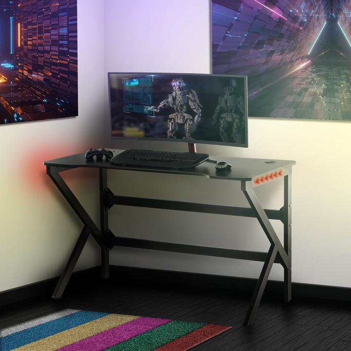 Image du produit CLP Table de jeu Lewiston K LED, rouge