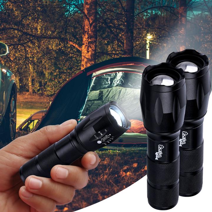 Immagine prodotto Casativo Set di 2 torce LED 2in1 e powerbank, 260 lm, batteria ricaricabile agli ioni di litio, IP44 (13.30 cm, 260 lm)