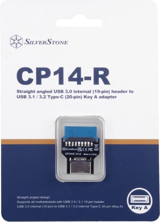 Image du produit Silverstone SST-CP14-R - En-tête droit USB 3.0 interne (19 broches) vers USB 3.1 / 3.2 Type-C (2