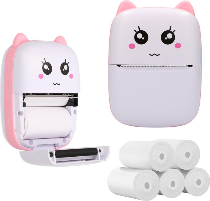Produktbild Extralink Extralink-Kit | Thermodrucker EPP-001 Pink + Normales Thermopapier 5 Rollen |
