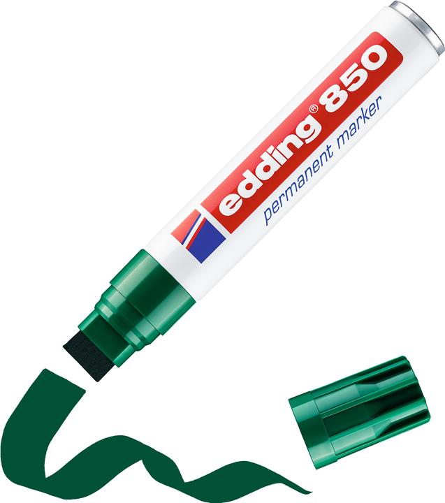 Produktbild Edding 850 Permanent Marker, Keilspitze, versch. Farben (Grün, 16 mm, 5 x)