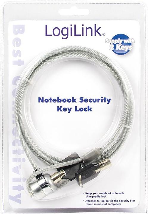 Produktbild LogiLink Notebookschloss mit 2 Schlüsseln, Diebstahlschutz