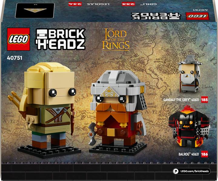 Produktbild LEGO Herr der Ringe Legolas und Gimli (40751, LEGO Brickheadz)