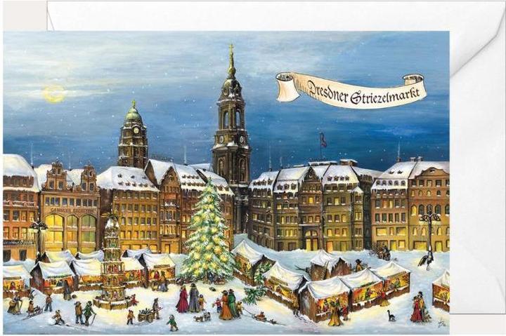 Produktbild Olewinski & Tochter 2245 - Weihnachtsklappkarte "Dresdner Striezelmarkt" (1 Stk.)