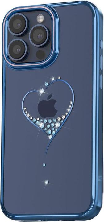 Actual product image Kingxbar Wish Series silicone case with crystals for iPhone 15 Pro Max - blue (Apple iPhone 15 Pro Max)