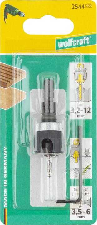 Produktbild wolfcraft wolfcraft 1 Vorbohrer m Senker+Tiefenst. ø3,2x12mm (12 mm, 3.2 mm)