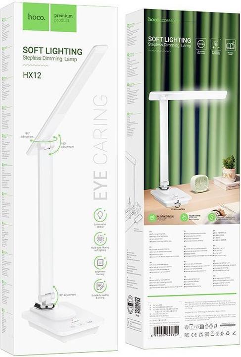 Image du produit Hoco Desc lamp HX12 Eye protection foldable table lamp White (380 lm)