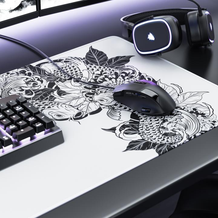 Actual product image Titanwolf Gaming mouse pad, 900 x 400mm XXL speed gaming mouse mat, mouse pad extra large surface, Koi Tattoo (XXL)