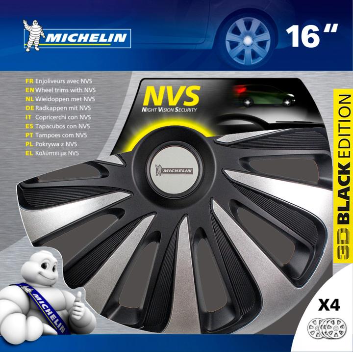 Productafbeelding Michelin 9123, 40,6 cm (16"), Acrylonitril-butadieenstyreen (ABS), Zwart, Zilver, Elk merk, Windo (4 Stuk, 16")