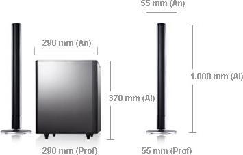 Actual product image Samsung HW-E551, 2.1 Soundbar, 310W, USB, Wireless Subwoofer (310 W, 2.1 Channel)