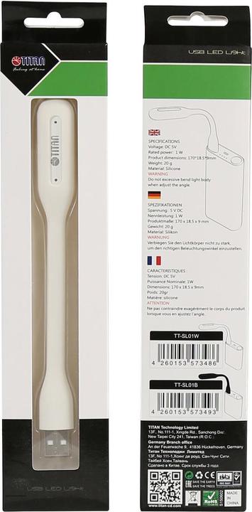 Actual product image Titan TTL-SL01W - white - transparent packaging - 18 mm - 168 mm - 8 mm - 20 g (16.80 cm)