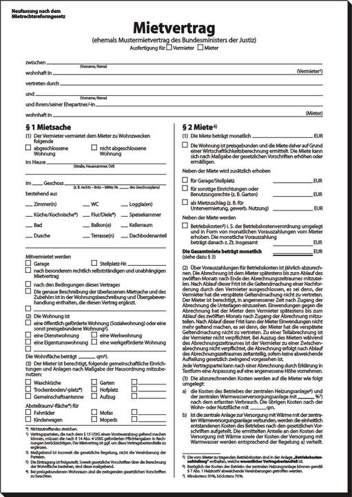 Nährwerte und Zutaten Sigel 25 MV469 Mietverträge für Wohnraum (6 x)