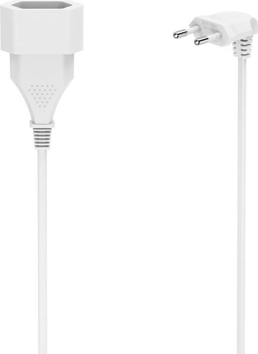 Image du produit Hama Rallonge avec fiche européenne coudée, pour l'intérieur, 3 m, blanc (3 m)